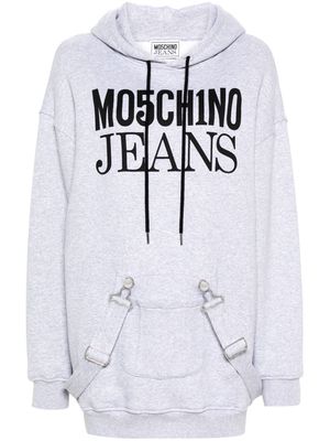 MOSCHINO JEANS strap-detailed hooded minidress - Grey
