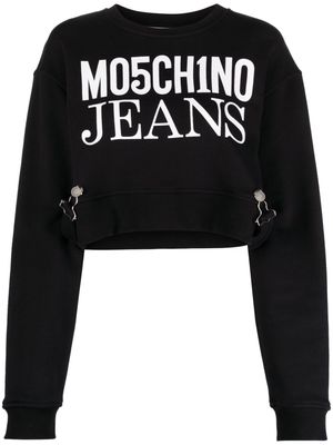 MOSCHINO JEANS strap-embellished sweatshirt - Black