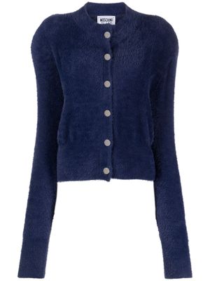 MOSCHINO JEANS textured ribbed-knit cardigan - Blue