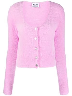 MOSCHINO JEANS U-neck knitted cardigan - Pink