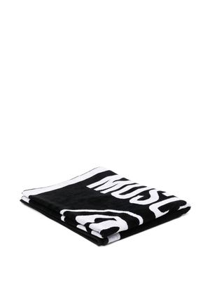 Moschino Jester logo-print beach towel - Black