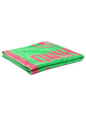 Moschino Jester logo-print beach towel - Green