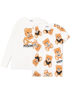 Moschino Kids 2-pack teddy-bear print T-shirt - White
