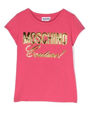 Moschino Kids 3D-logo cotton T-shirt - Pink