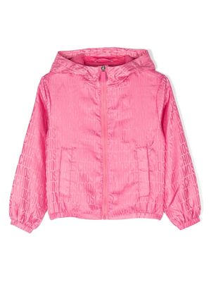 Moschino Kids all-over jacquard-logo jacket - Pink