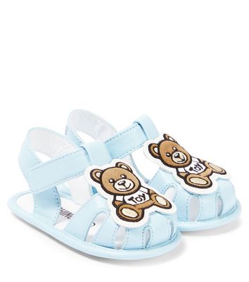Moschino Kids Baby Logo leather sandals