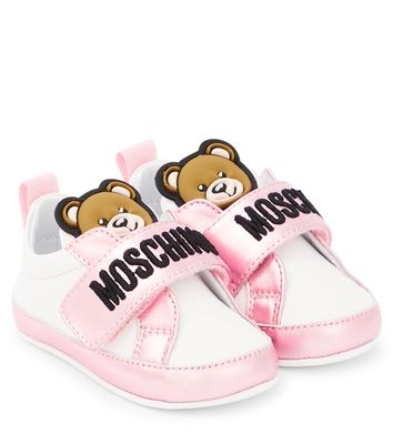 Moschino Kids Baby Logo leather sneakers