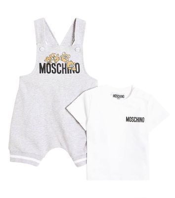 Moschino Kids Baby logo T-shirt and overalls