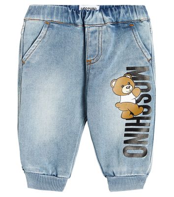 Moschino Kids Baby printed cotton-blend jeans