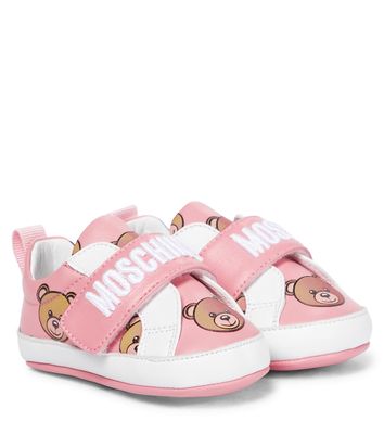 Moschino Kids Baby printed leather sneakers