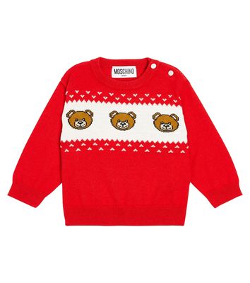 Moschino Kids Baby Teddy Bear cotton and wool sweater