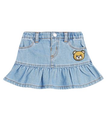 Moschino Kids Baby Teddy Bear denim skirt