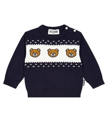 Moschino Kids Baby Teddy Bear intarsia sweater