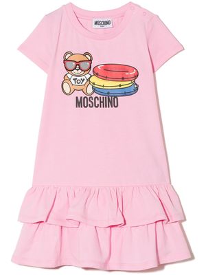 Moschino Kids bear-motif T-shirt dress - Pink