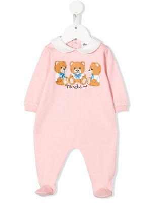 Moschino Kids bear-print babygrow - Pink