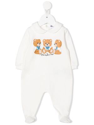 Moschino Kids bear-print babygrow - White