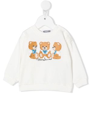 Moschino Kids bear-print sweatshirt - White