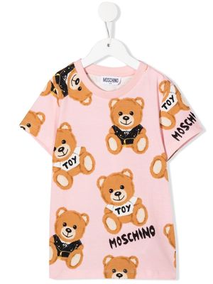 Moschino Kids bear-print T-shirt - Pink