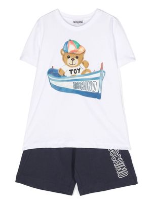 Moschino Kids boat-teddy T-shirt short tracksuit - Blue