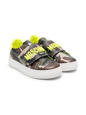 Moschino Kids camouflage-print sneakers - Green