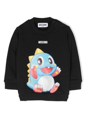 Moschino Kids cartoon-print cotton sweatshirt - Black