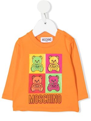 Moschino Kids colour-block hooded zipper - Orange