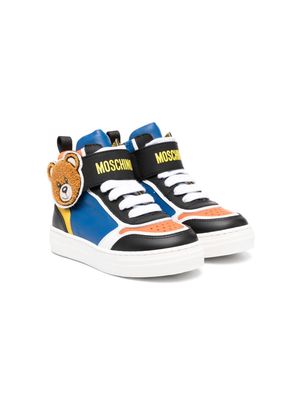Moschino Kids colour-block leather sneakers - Black