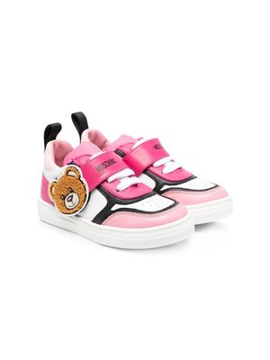 Moschino Kids colour-block leather sneakers - White