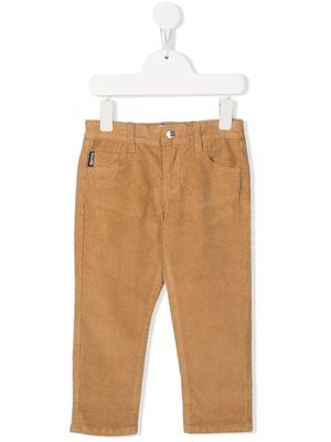 Moschino Kids corduroy teddy-bear patch trousers - Neutrals
