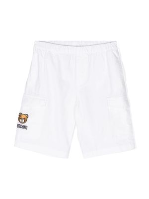 Moschino Kids cotton-blend cargo shorts - White