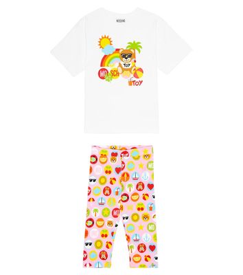Moschino Kids Cotton-blend jersey T-shirt and leggings set