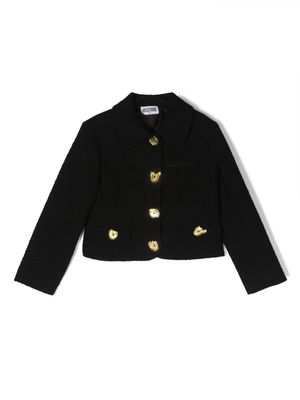 Moschino Kids cropped wool-blend tailored jacket - Black