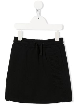 Moschino Kids debossed-logo detail skirt - Black