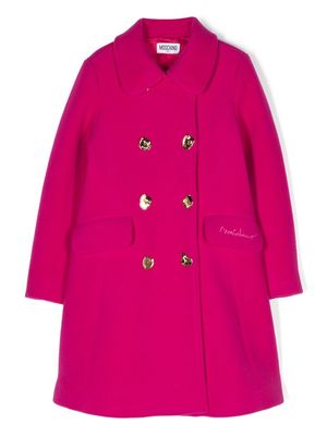 Moschino Kids double-breasted button-fastening coat - Pink