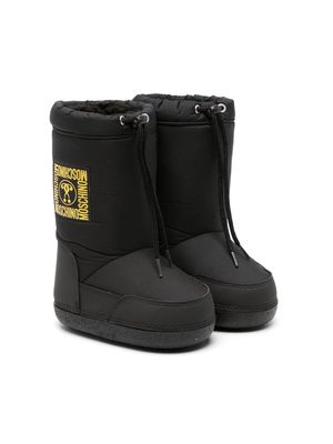 Moschino Kids Double Question Mark-logo snow boots - Black