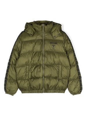 Moschino Kids Double Question Mark padded jacket - Green