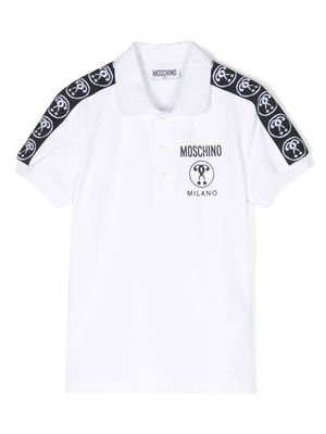 Moschino Kids Double Question Mark polo shirt - White