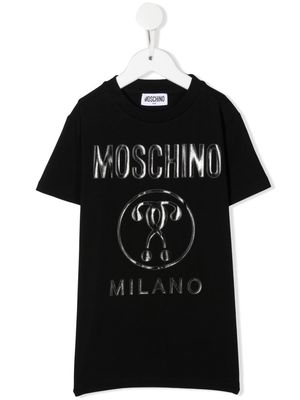 Moschino Kids double question mark-print T-shirt - Black