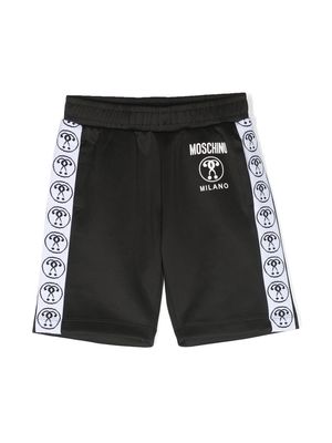 Moschino Kids Double Question Mark sport shorts - Black
