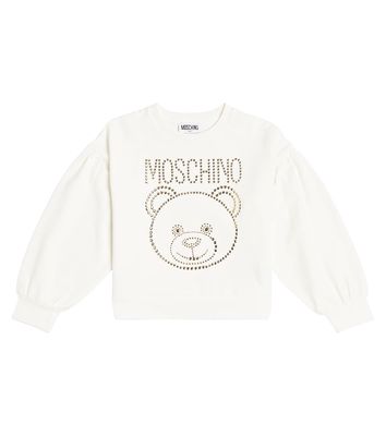 Moschino Kids Embellished cotton-blend sweatshirt