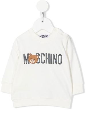 Moschino Kids embossed logo sweatshirt - White