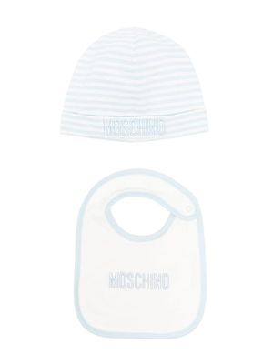 Moschino Kids embroidered-logo cotton set - Blue