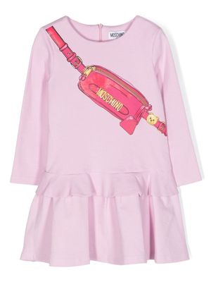 Moschino Kids Fanny Pack Milano flared dress - Pink