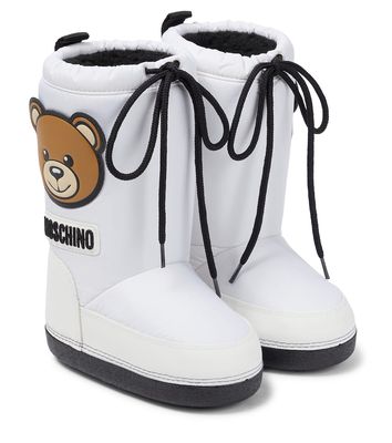 Moschino Kids Faux shearling-lined ski boots