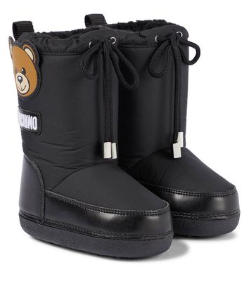 Moschino Kids Faux shearling-lined snow boots