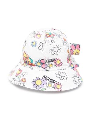 Moschino Kids floral-print bucket hat - White