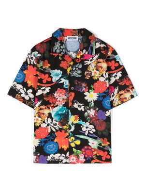Moschino Kids floral-print cotton shirt - Black