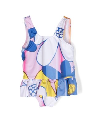 Moschino Kids floral-print peplum swimsuit - Pink
