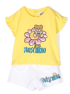 Moschino Kids flower-teddy tracksuit - Yellow