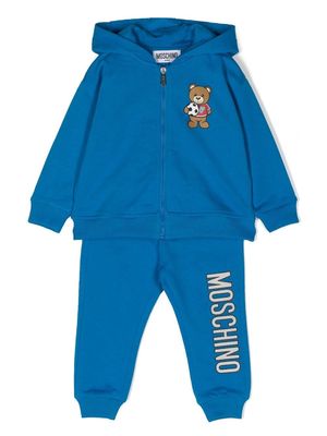 Moschino Kids Football Teddy Bear hooded tracksuit - Blue